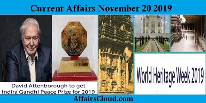 Current Affairs November 20 2019