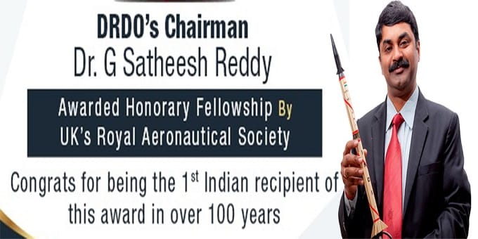 DRDO chairman G Satheesh Reddy awarded
