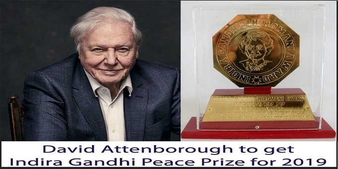 David Attenborough to Get Indira Gandhi Peace Prize for 2019