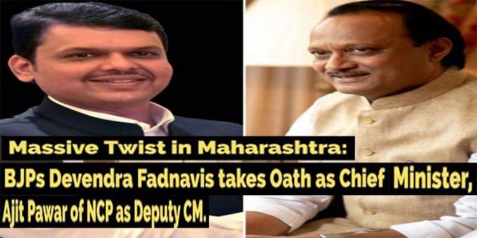 Devendra Fadnavis takes oath as Maharashtra CM