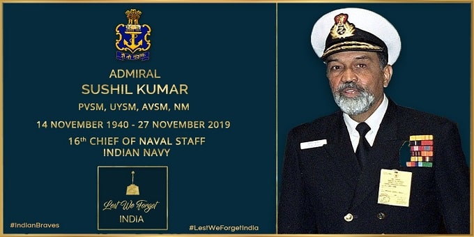 Former Navy Chief Admiral Sushil Kumar passes away