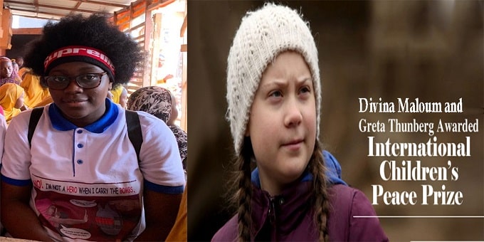 Greta Thunberg and Divina Maloum honored with International children’s peace prize 2019 new
