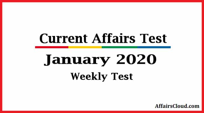 AffairsCloud weekly quiz January 2020