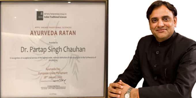 Dr Chauhan conferred with prestigious Ayurveda award