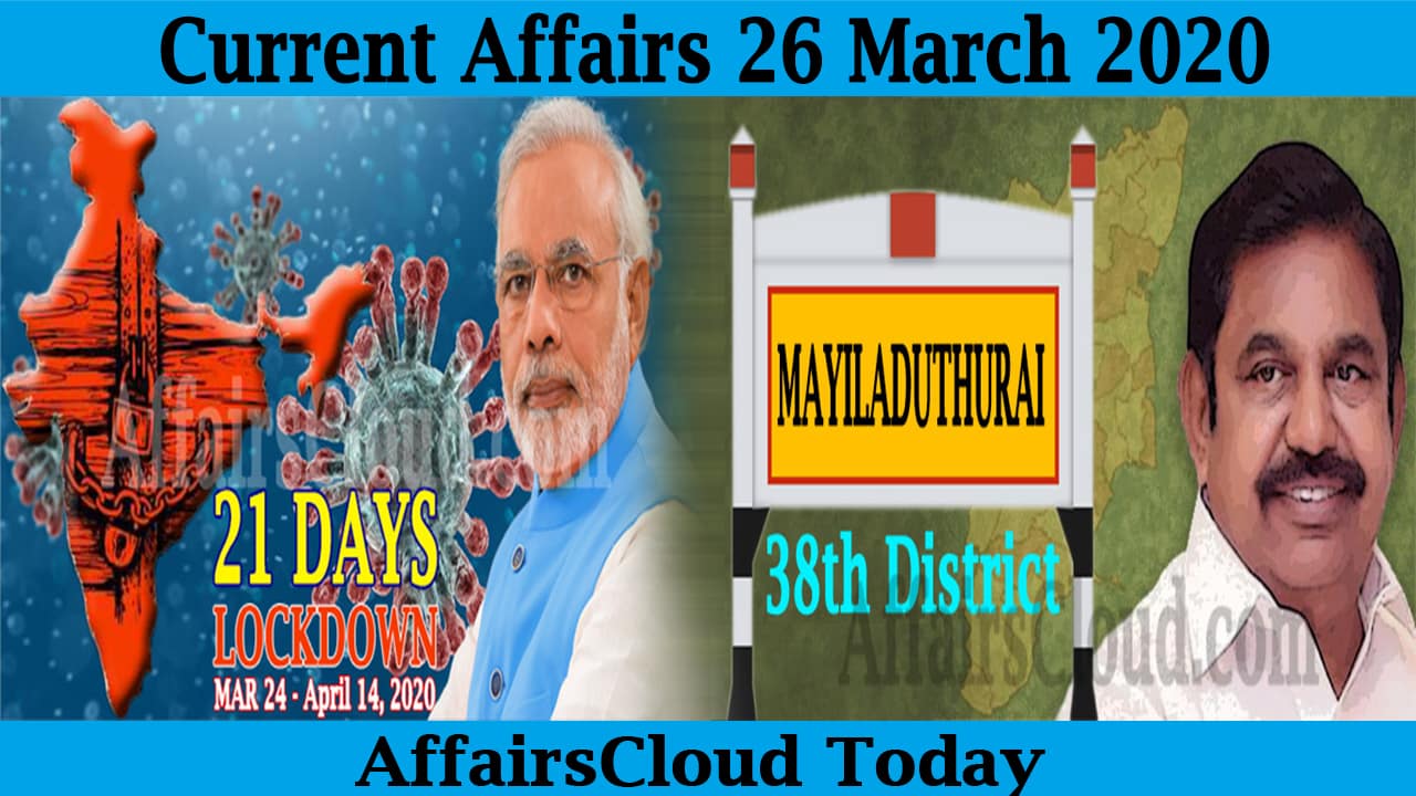 Current Affairs March 26 2020