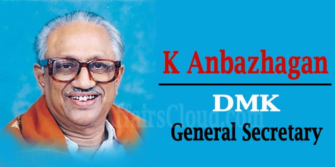 DMK general secretary K Anbazhagan passes