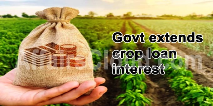 Govt extends crop loan interest