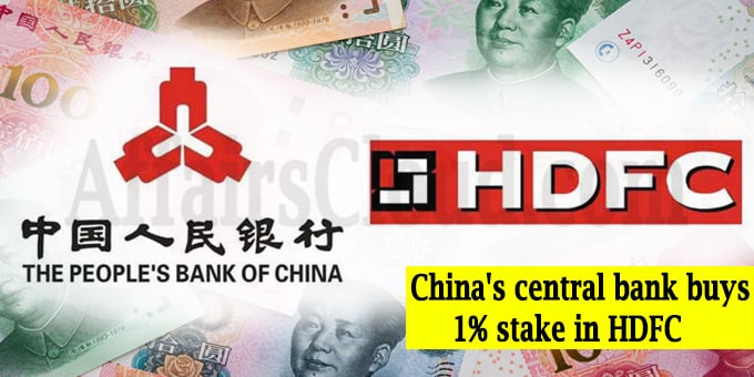 China's central bank buys stake in HDFC